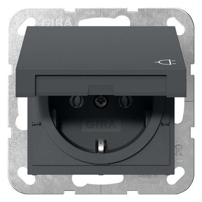 GIRA 445428 SCHUKO-Steckdose Klappdeckel System 55 Anthrazit
