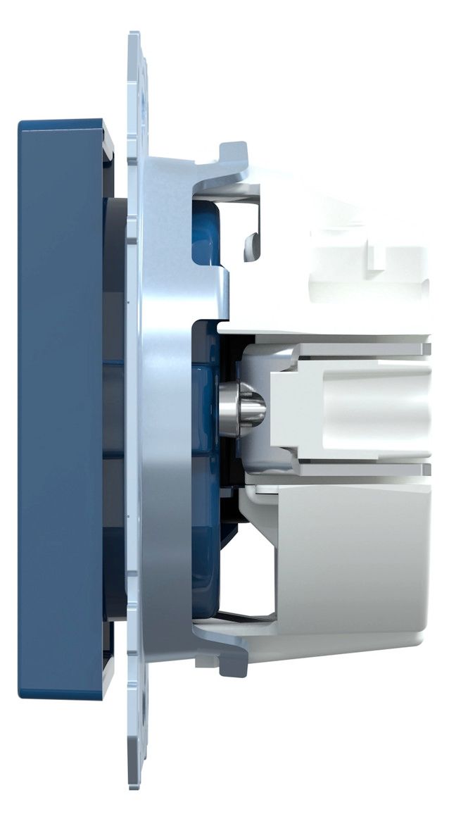 Mert MEG 2302-0378 SCHUKO-Steckdose BRS Sonder m.Schriftfeld StK blau System M