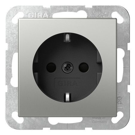 GIRA 4183600 SCHUKO-Steckdose m.Shutter SRK System 55 Edelstahl