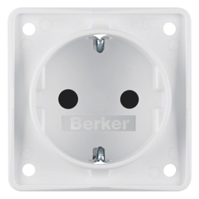 Berker 947792502 Steckdose SCHUKO m.erh.BS Integro polarweiß matt