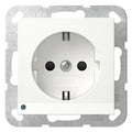 GIRA 417027 SCHUKO-Steckdose LED-Leu.+ Shutter System 55 Reinweiß seidenmatt