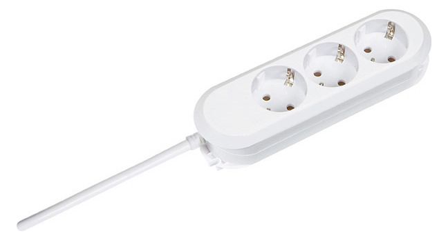 Bachmann 387.270 Tischsteckdose 3xSchuko weiß Strom 1,5m Schuko