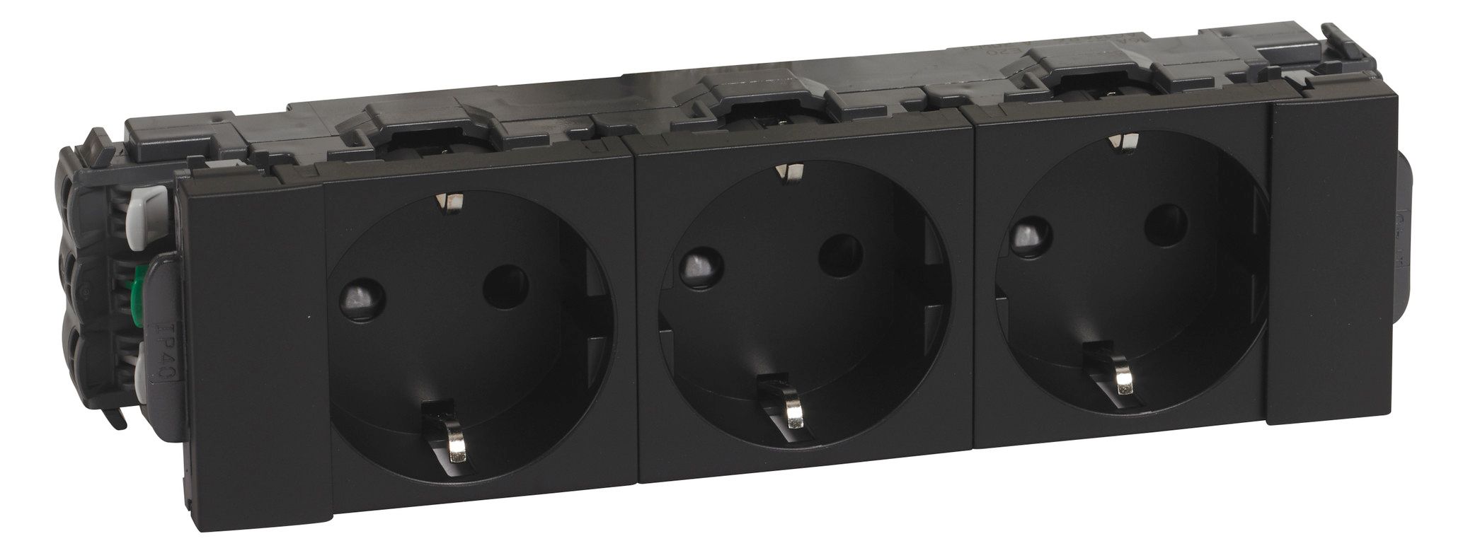 Legrand 077233L MSC 3xSchuko Steckdose DLP-Clip erh.Berührungsschutz schwarz