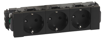 Legrand 077233L MSC 3xSchuko Steckdose DLP-Clip erh.Berührungsschutz schwarz