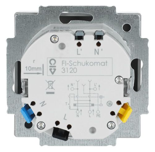 BJ 3120 EUCB-83 FI-SCHUKOMAT SCHUKO Steckdosen-Einsatz alusilber future