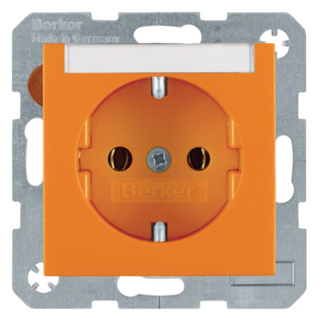 Berker 47501907 Steckdose SCHUKO m.B-feld S.1/B.3/B.7 orange matt