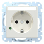 Mert MEG 2305-0319 SCHUKO-Steckdose BRS m.ÜSS+Schriftfeld StK polarweiß gl.Sys.M