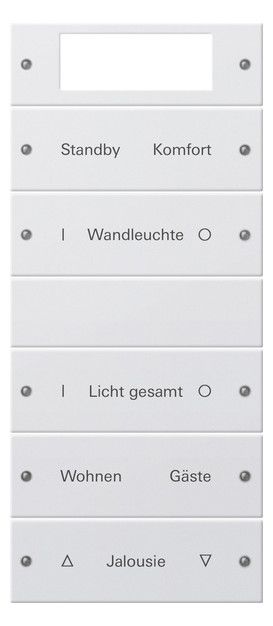 GIRA 221503 Wippenset 5fach Plus (2+3) beschreib. System 55 Reinweiß gl.(lack.)