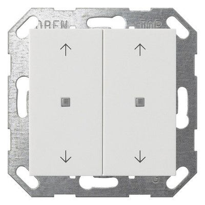 GIRA 517427 Taster Wippe 2fach Pfeile OneKNX System 55 Reinweiß seidenmatt
