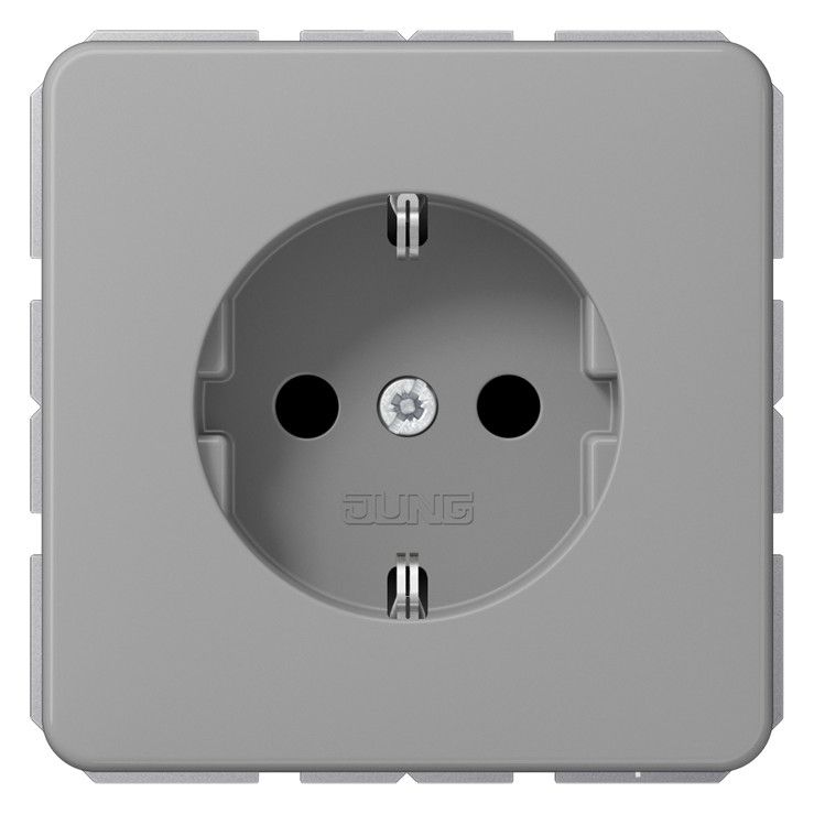 Jung CD 1521 GR SCHUKO®-Steckdose 16 A 250V ~ Schraubklemmen Duroplast Serie CD