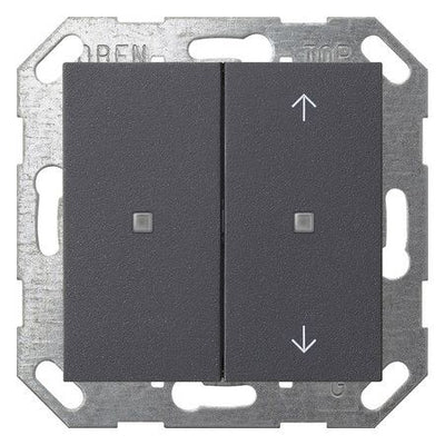 GIRA 517528 Taster Wippe 2fach unbedr./ Pfeile OneKNX System 55 Anthrazit
