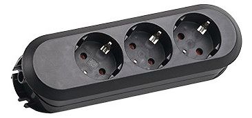 Bachmann 385.170 Tischsteckdose 3xSchuko schwarz o.Strom