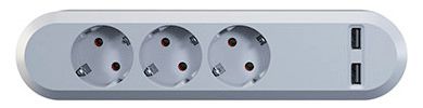 Bachmann 381.801 USB Smart, 3xSchuko, 230V/16A 2-fach USB Charger max. 3,1A
