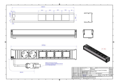 Bachmann 912.005 CONI 2xSchuko 4xABD
