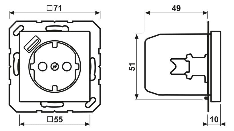 Jung A1520-18A SCHUKOsteckdose m.USB Typ A