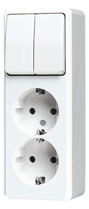 Jung 625 A WW SCHUKO® Zweifach-Steckdose 16 A 250 V ~ m.Serienschalter