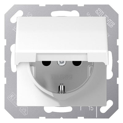 Jung SPAS 1520 NXKL WW SCHUKO Steckdose 16 A 250V ~ o.Krallen Klappdeckel