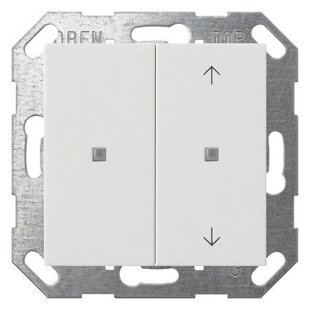 GIRA 517527 Taster Wippe 2fach unbedr./ Pfeile OneKNX System 55 Reinweiß seiden.