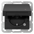 GIRA 4552005 SCHUKO-Steckdose KD Kontr.+ Shutter System 55 Schwarz matt (lackiert