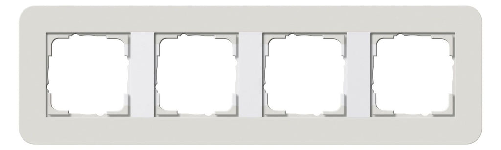 GIRA 0214411 Abdeckrahmen 4fach E3 Hellgrau/Reinweiß glänzend Soft-Touch