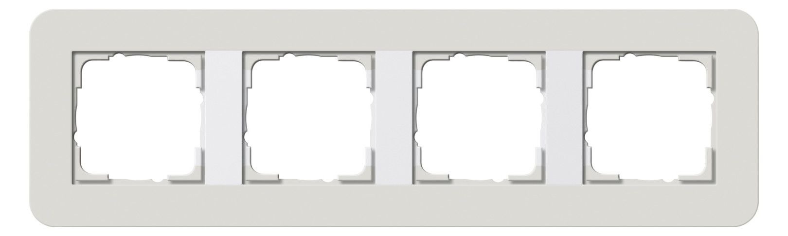 GIRA 0214411 Abdeckrahmen 4fach E3 Hellgrau/Reinweiß glänzend Soft-Touch