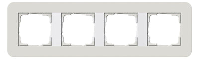 GIRA 0214411 Abdeckrahmen 4fach E3 Hellgrau/Reinweiß glänzend Soft-Touch