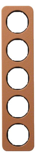 Berker 10152364 Rahmen 5fach R.1 Leder braun/schwarz glänzend