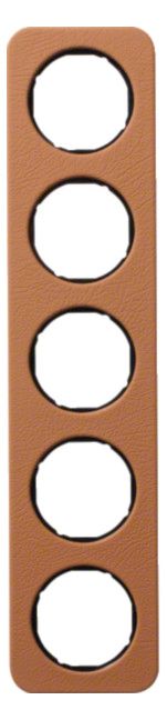 Berker 10152364 Rahmen 5fach R.1 Leder braun/schwarz glänzend