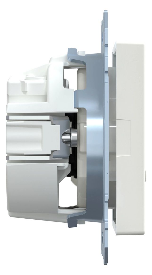 Mert MEG 2303-0319 SCHUKO-Steckdose BRS Ko.+Schriftfeld StK polarweiß gl.Sys.M