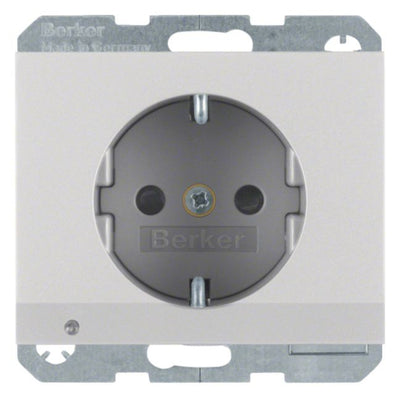 Berker 41097003 Steckdose SCHUKO+LED u.erh.BS K.5 Alu