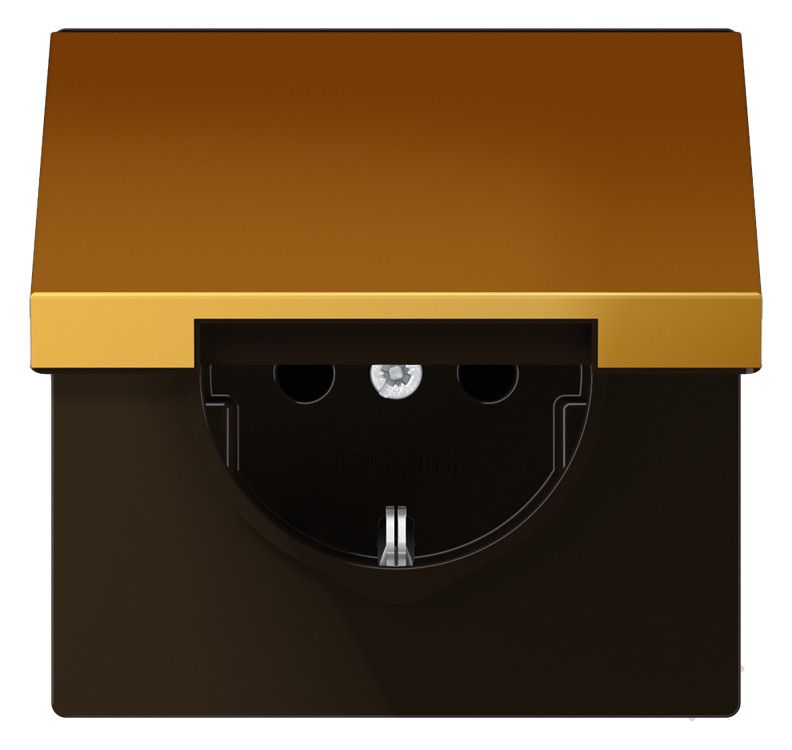 Jung GO1520KL SCHUKO Steckdose Klappdeckel LS goldfarben