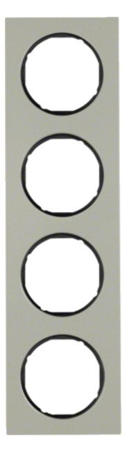 Berker 10142204 Rahmen 4fach R.3 Edelstahl/schwarz