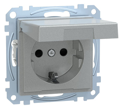 Mert MEG 2314-0460 SCHUKO-Steckdose BRS Klappd. IP44 StK aluminium System M