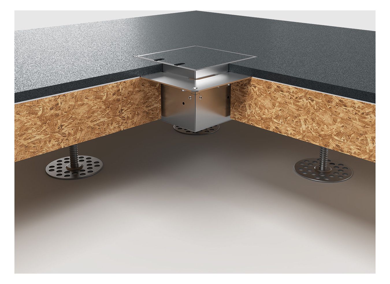 Bodensteckdose 8902H 1x Schuko 1x RJ45 2fach belegbar 8902H-2-0
