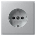 GIRA 445365 SCHUKO-Steckdose m.Shutter (IP20) TX_44 Farbe Alu