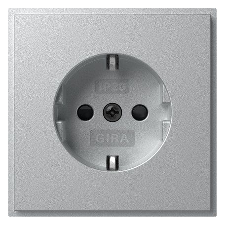 GIRA 445365 SCHUKO-Steckdose m.Shutter (IP20) TX_44 Farbe Alu