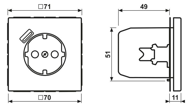 Jung LS1520-18A SCHUKOsteckdose m.USB Typ A