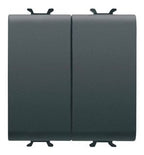 GEWISS GW12078F Doppel-Wechselschalter 2M 2x1P 16AX Steckklemmen Schwarz