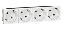 Legrand 077254 Schuko Steckdose 45° 3-fach 6-modulig Mosaic weiß