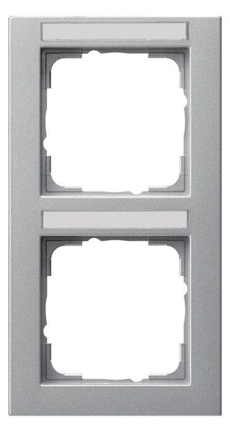 GIRA 110225 Abdeckrahmen 2fach senkrecht BSF E2 Farbe Alu