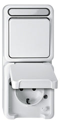 Mert MEG 3494-8019 Kombination SCHUKO- Steckdose polarweiß m.BRS AQUASTAR