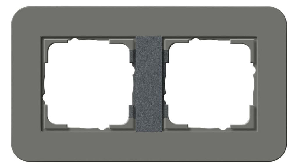 GIRA 0212423 Abdeckrahmen 2fach E3 Dunkelgrau/Anthrazit Soft-Touch