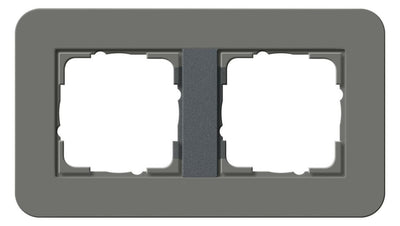 GIRA 0212423 Abdeckrahmen 2fach E3 Dunkelgrau/Anthrazit Soft-Touch
