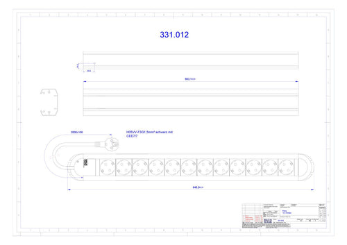Bachmann 331.012 PRIMO 12xSchuko Strom 1,75m Schuko