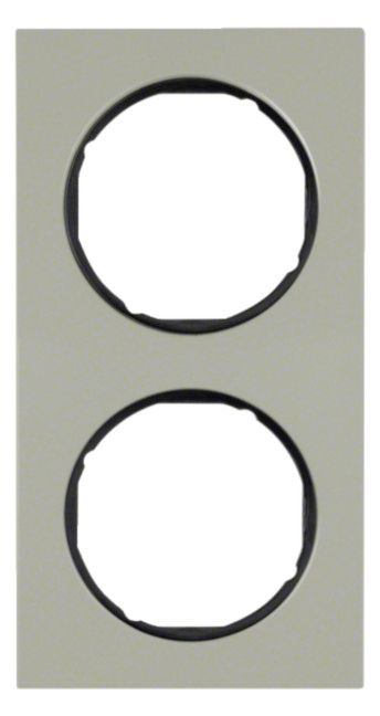Berker 10122204 Rahmen 2fach R.3 Edelstahl/schwarz