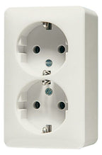 Jung 6020KIA AP-SCHUKO Steckdose 2fach erh.Ber.schutz 61x102x47 AP600 weiß