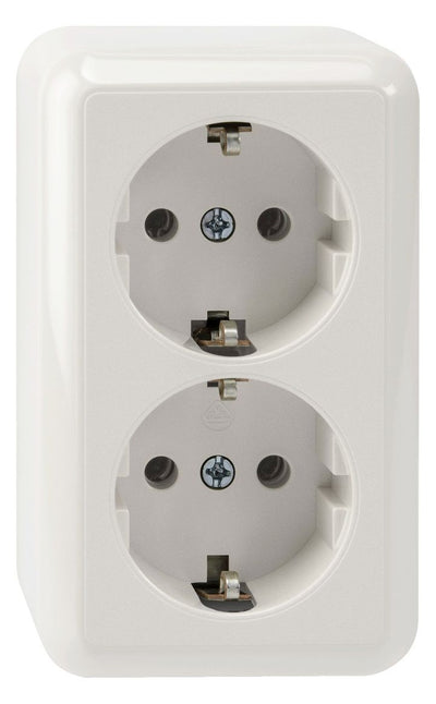 Mert MEG 2421-8719 SCHUKO-Doppel- Steckdoserweiß Aufputz