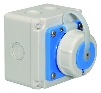 Bals 7246 Schuko-Wandsteckdose gerade 16A 3p IP67 blau belg./franz.