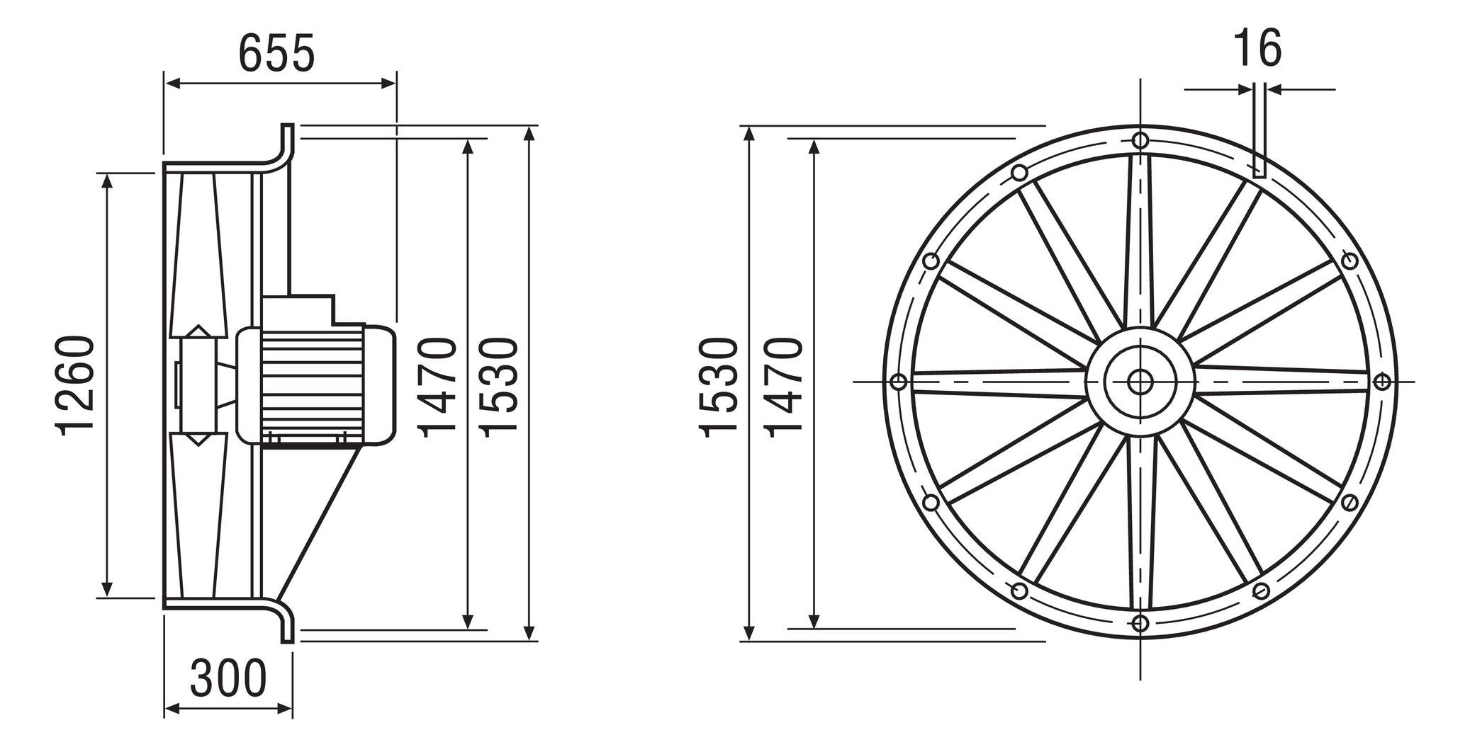 Maico DAS 125/8 Axialventilator DS 56000m3/h DN1250 0083.0865