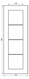 Jung LSP984GLAS Glasrahmen 4fach LS plus mattweiß